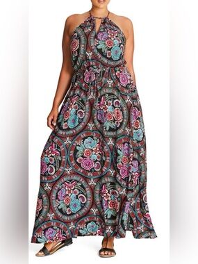 City Chic Plus-Size Halter Maxi Dress in the most STUNNING COLORS! LIKE NEW!